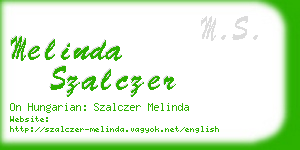 melinda szalczer business card